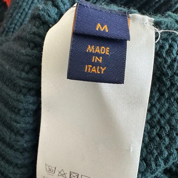 RARE LOUIS VUITTON Handknit Cartoon Fox Green Sweater - Picture 7 of 12